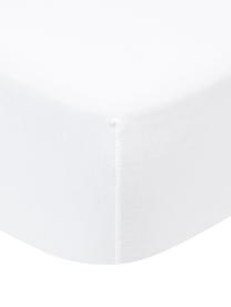 Prześcieradło z jerseyu z gumką Lara, 95% bawełna, 5% elastan, Biały, S 180 x D 200 cm