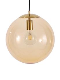 Hanglamp Bao van glas, Lampenkap: glas, Baldakijn: gegalvaniseerd metaal, Goudkleurig, Ø 35 cm