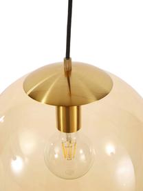 Hanglamp Bao van glas, Lampenkap: glas, Baldakijn: gegalvaniseerd metaal, Goudkleurig, Ø 35 cm