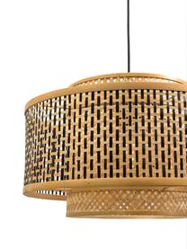 Lámpara arco grande de bambú Bhutan, Pantalla: bambú recubierto, Estructura: bambú recubierto, Cable: cubierto en tela, Beige, negro, Ø 50 x Al 176 cm