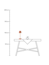 Lámpara de mesa para exterior regulable Trollia, portátil, Pantalla: aluminio recubierto, Cable: plástico, Naranja, Ø 12 x Al 38 cm