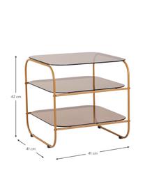 Table d'appoint en verre Echo, Brun, ambré, larg. 41 x haut. 42 cm