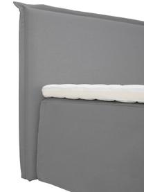 Premium Boxspringbett Violet, Matratze: 5-Zonen-Taschenfederkern, Füße: Massives Birkenholz, lack, Webstoff Dunkelgrau, B 140 x L 200 cm, Härtegrad H2