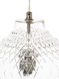 Lampada a sospensione piccola in vetro Lee, Paralume: vetro, Baldacchino: metallo cromato, Trasparente, cromo, Ø 27 x Alt. 33 cm