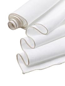 Chemin de table en lin avec passepoil Kennedy, 100 % lin lavé, certifié European Flax, Blanc, larg. 40 x long. 150 cm