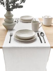 Chemin de table en lin avec passepoil Kennedy, 100 % lin lavé, certifié European Flax, Blanc, larg. 40 x long. 150 cm