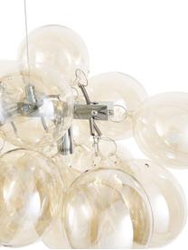 Lampada a sospensione con sfere di vetro Gross Bar, Baldacchino: nichel cromato, Ambrato, Larg. 80 x Alt. 36 cm