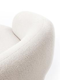 Divano a fagiolo 2 posti in teddy Alba, Rivestimento: teddy (100% poliestere) I, Rivestimento: imbottitura in schiuma, Struttura: legno massiccio di abete , Piedini: plastica, Teddy bianco crema, Larg. 185 x Prof. 114 cm, schienale a destra