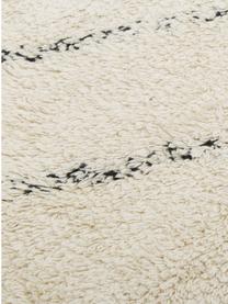 Tappeto rotondo in cotone taftato a mano con motivo rombi Bina, Retro: lattice, Beige, nero, Ø 200 cm