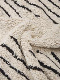 Ręcznie tuftowany dywan z bawełny w stylu boho z frędzlami Fini, 100% bawełna, Beżowy, czarny, S 160 x D 230 cm (Rozmiar M)