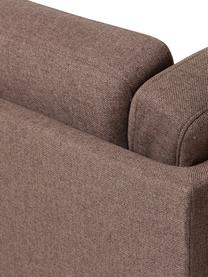 Divano angolare con piedini in metallo Fluente, Rivestimento: 100% poliestere 115.000 c, Struttura: legno di pino massiccio, , Piedini: metallo verniciato a polv, Tessuto marrone, Larg. 221 x Prof. 200 cm, chaise longue a sinistra