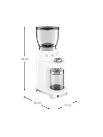 Elektrische Kaffeemühle 50's Style in Weiß, Gehäuse: Metall, lackiert, Deckel: Tritan™, BPA-frei, Weiß, glänzend, B 17 x H 46 cm