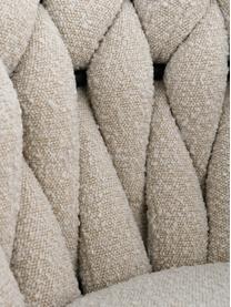 Bouclé fauteuil Molto, Bekleding: 100% polyester, Poten: gecoat metaal, Bouclé wit, B 63 x D 52 cm