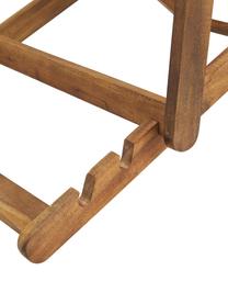 Tumbona plegable Zoe, Asiento: 100% poliéster, Estructura: madera de acacia aceitada, Blanco, azul, An 59 x F 91 cm