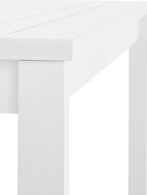 Table de jardin en bois blanc Rosenborg, 165x80 cm, Bois d'acajou, laqué, Blanc, larg. 165 x prof. 80 cm