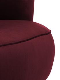 Fluwelen fauteuil Ella, Bekleding: fluweel (polyester), Poten: gelakt metaal, Fluweel donkerrood, B 74 x D 78 cm