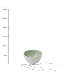 Handbemalte Schälchen Areia mit reaktiver Glasur, 2 Stück, Steingut, Mint, Gebrochenes Weiß, Beige, Ø 15 x H 8 cm