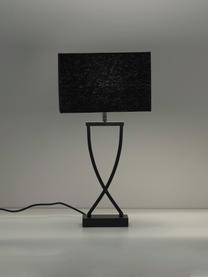 Lampada grande da tavolo Vanessa, Base della lampada: metallo verniciato a polv, Paralume: tessuto, Nero, Larg. 27 x Alt. 52 cm