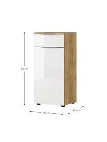 Bad-Midischrank Sydney mit Schublade, B 39 cm, Griffe: Metall, beschichtet, Füße: Kunststoff, Holz, Weiß, B 39 x H 85 cm