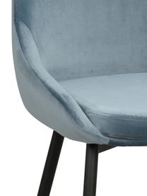 Sametové čalouněné židle Sierra, 2 ks, Samet modrá, černá, Š 49 cm, H 55 cm