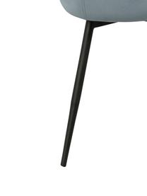 Sedia imbottita in velluto Sierra 2 pz, Rivestimento: velluto di poliestere Con, Gambe: metallo, verniciato, Velluto blu, Larg. 49 x Prof. 55 cm