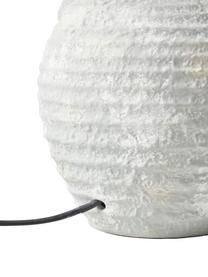 Große Tischlampe Tiva mit Keramikfuß, Lampenschirm: Textil (100 % Polyester), Lampenfuß: Keramik, Weiß, Grau, Ø 35 x H 55 cm