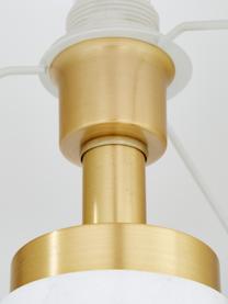 Glam-Tischlampe Miranda mit Marmorfuß, Lampenschirm: Textil, Lampenfuß: Marmor, Messing, gebürste, Messingfarben, Weiß marmoriert, Ø 28 x H 48 cm