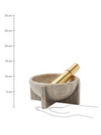 Mramorová súprava mažiara s paličkou Rocoto, 2 diely, Béžová mramorová, odtiene zlatej, Ø 17 x V 8 cm