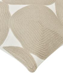 Geborduurde katoenen kussenhoes Bardia, Bekleding: 100% katoen Decoratie, Beige, crèmewit, B 45 x L 45 cm
