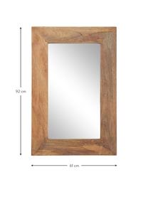 Specchio quadrato da parete in legno di mango Indigo, Cornice: legno di mango certificat, Superficie dello specchio: lastra di vetro, Legno di mango, Larg. 61 x Alt. 92 cm