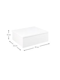 Nástěnný noční stolek Avignon, Lakovaná MDF deska (dřevovláknitá deska střední hustoty), Bílá, Š 37 cm, V 13 cm