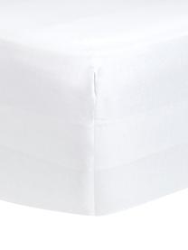 Spannbettlaken Comfort in Weiß, Baumwollsatin, Webart: Satin, Weiß, B 140 x L 200 cm
