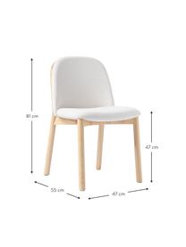 Čalouněná židle z jasanového dřeva Julie, Béžová, světlé jasanové dřevo, Š 47 cm, V 81 cm