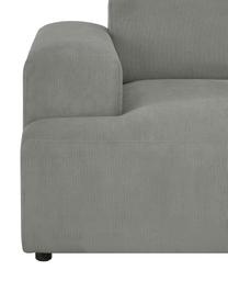 Canapé d'angle 4 places velours côtelé gris Melva, Velours côtelé gris, larg. 319 x prof. 196 cm, méridienne à droite