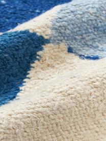 Kissenhülle Jasper mit abstrakter Verzierung, Vorderseite: 73 % Seide, 27 % Baumwoll, Rückseite: 100 % Baumwolle, Blau, Beige, B 45 x L 45 cm