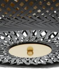 Dizajnová stropná lampa z bambusu Evelyn, Čierna, odtiene zlatej, Ø 50 x V 20 cm