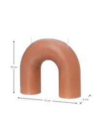 Świeca z dwoma knotami Bend, Wosk, Terakota, S 17 x W 15 cm