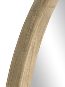 Specchio da parete rotondo con cornice in legno Alum, Cornice: legno mindi Superficie de, Legno lunare, Ø 100 x Prof. 4 cm