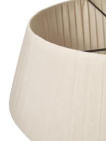Klassieke hanglamp Dicte van geplooide stof, Lampenkap: stof, Baldakijn: gecoat metaal, Beige, zwart, Ø 53 x H 29 cm