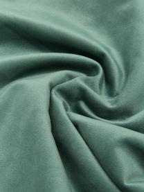 Samt-Kissenhülle Lucie in Dunkelgrün mit Struktur-Oberfläche, 100% Samt (Polyester), Grün, B 45 x L 45 cm