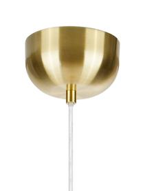 Kleine Pendelleuchte Sober mit Glasschirm, Lampenschirm: Glas, Baldachin: Metall, gebürstet, Dekor: Metall, gebürstet, Weiß, Ø 25 x H 22 cm