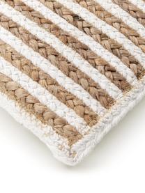 Funda de cojín de yute Faeka, Parte delantera: yute, algodón, Parte trasera: 100% algodón, Marrón, blanco, An 40 x L 40 cm