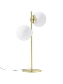 Lampada da tavolo in vetro opale Atlanta, Bianco, ottonato, Ø 15 x Alt. 45 cm