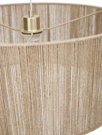 Lampada ad arco grande con base in marmo Lisana, Paralume: juta, Struttura: metallo zincato, Base della lampada: marmo, Beige, Ø 50 x Alt. 171 cm