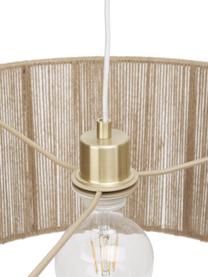 Große Bogenlampe Lisana mit Marmorfuß, Lampenschirm: Jute, Lampenfuß: Marmor, Goldfarben, Beige, Ø 50 x H 171 cm