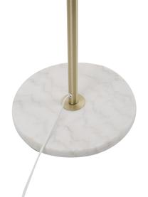 Lampada ad arco grande con base in marmo Lisana, Paralume: juta, Struttura: metallo zincato, Base della lampada: marmo, Beige, Ø 50 x Alt. 171 cm