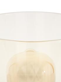 Lampada da tavolo realizzata in vetro colorato Laurel, Base della lampada: metallo spazzolato, Paralume: vetro, Paralume: ambra Base della lampada: ottonato Cavo: trasparente, Ø 14 x Alt. 28 cm
