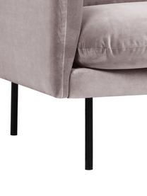 Fluwelen fauteuil Moby in taupe met metalen poten, Bekleding: fluweel (hoogwaardig poly, Frame: massief grenenhout, FSC-g, Poten: gepoedercoat metaal, Taupe, B 90 x D 90 cm