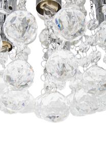Kristalglazen plafondlamp Helena, Baldakijn: verchroomd metaal, Decoratie: glas, Zilverkleurig, Ø 35 x H 18 cm