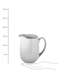 Handgemachter Milchkrug Nordic Sand aus Steingut, 1 L, Steingut, Grau, B 17 x H 16 cm